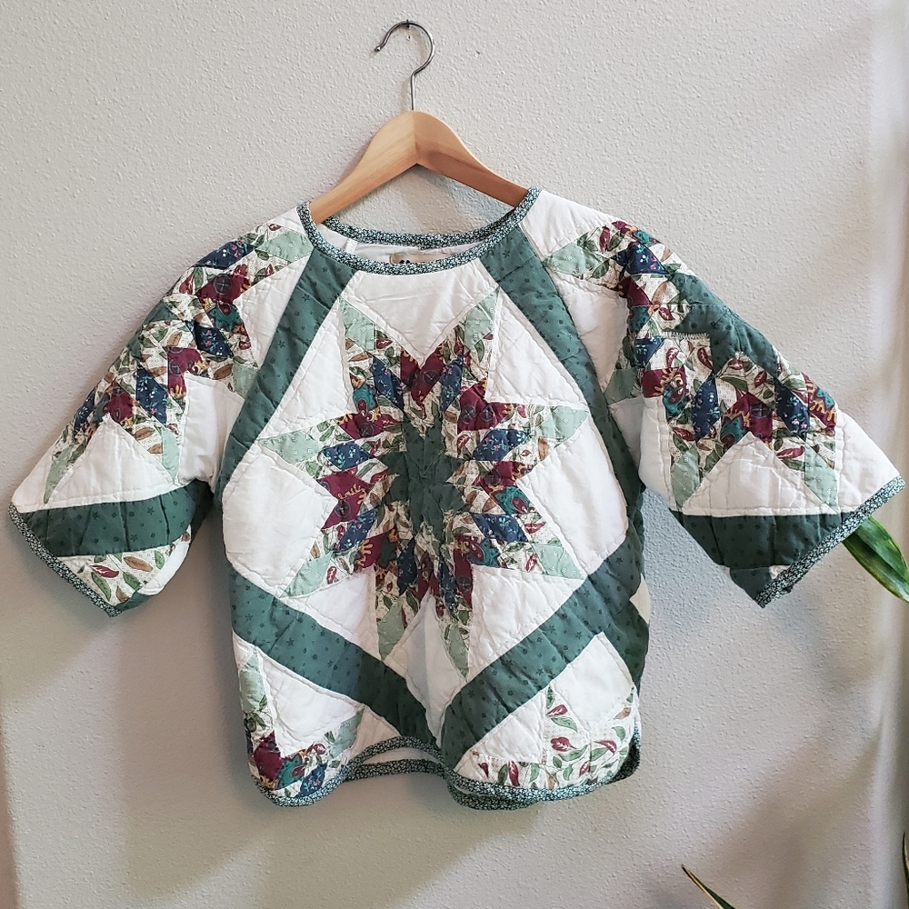 Vintage handmade starburst quilt shirt